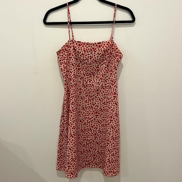 Aqua Pink/Red Floral Summer Dress, Size XS - Picture 1 of 4